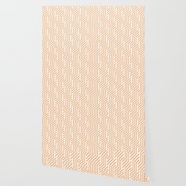 Orange and White Tessellation Line Pattern 21 Pairs DE 2022 Popular Color Market Melon DE5199 Wallpaper