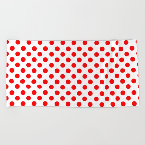 Polka Dots (Red/White) Beach Towel