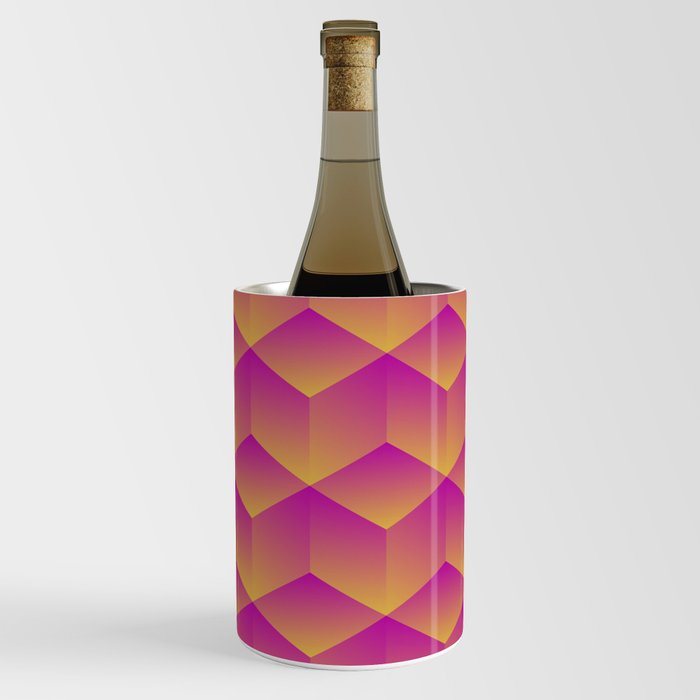 Pink And Yellow Gradient Cubes Wine Chiller