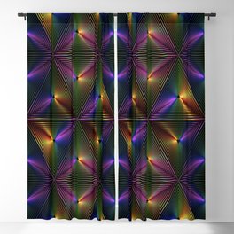 TRIANGULAR PURPLE AND GOLD PRISMATIC BACKGROUND. Blackout Curtain