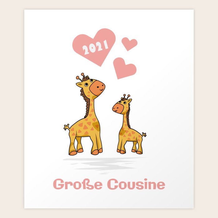 Cute German Big Cousin Giraffe Nephew Niece Pregnancy Announcement 2021