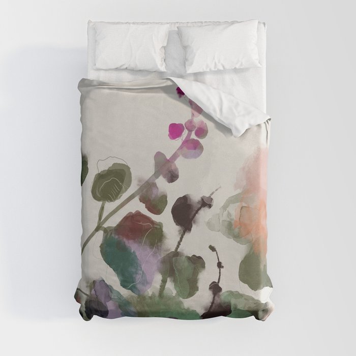 floral abstract summer autumn Duvet Cover