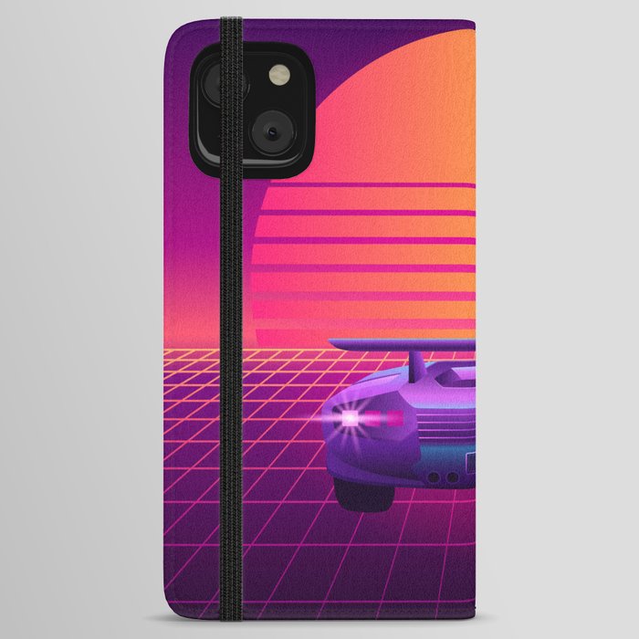 Synthwave 80s iPhone Wallet Case