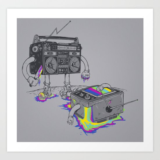 Revenge of the radio star Art Print