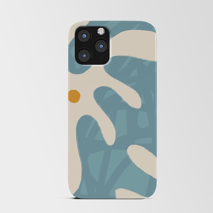 Abstract White Flowers Aesthetic pastel blue pattern iPhone Card Case