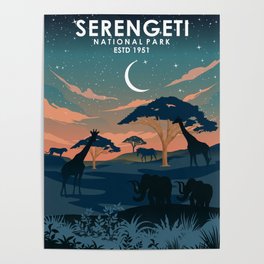 Serengeti National Park Africa Travel Poster Poster