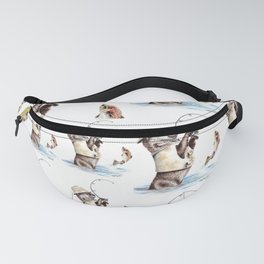 " Natures Fisherman " fishing river otter with trout Fanny Pack