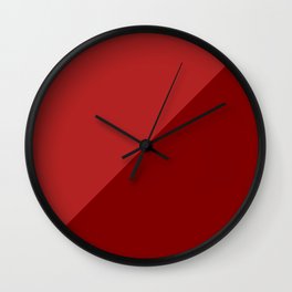 Triangle. Two colors. Maroon and Fire brick colors. Wall Clock