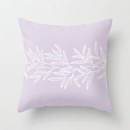 Elegant Leaves- dusty pale pink Throw Pillow