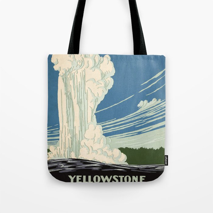WPA vintage Travel poster - Yellowstone National Park - Ranger Naturalist Service Tote Bag