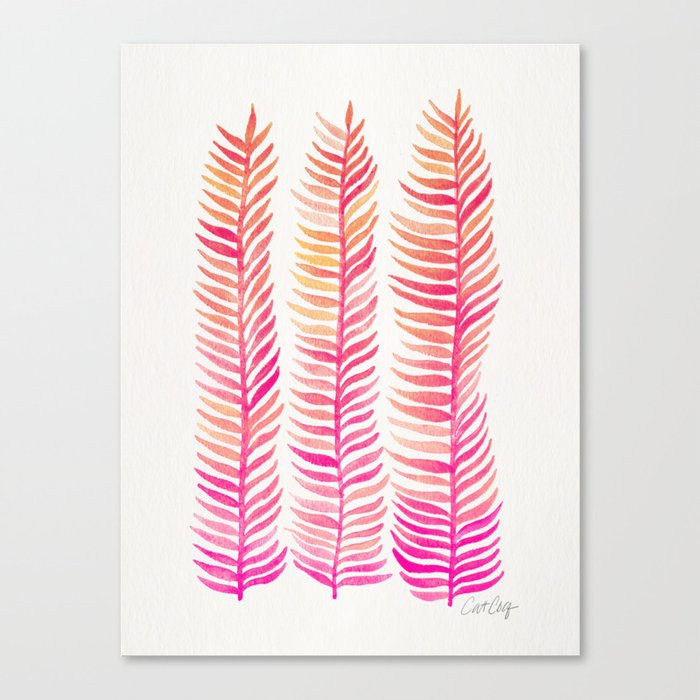 Pink Ombré Seaweed Canvas Print
