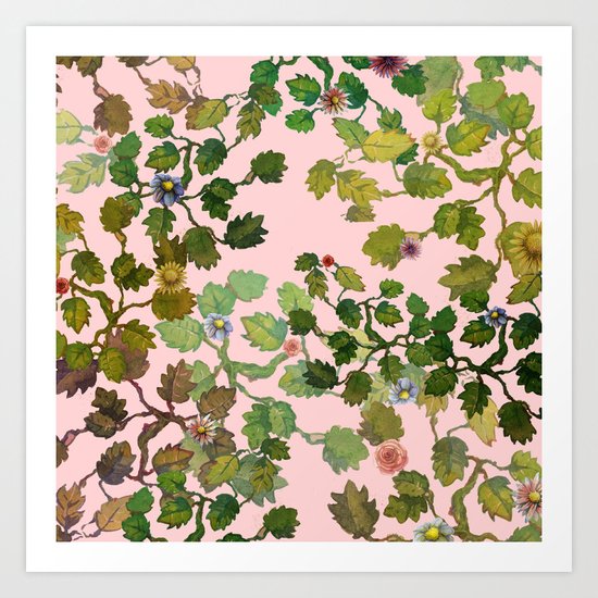 pink nature garden Art Print