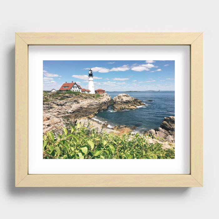 Cape Elizabeth Lighthouse, Maine - Summer Recessed Framed Print