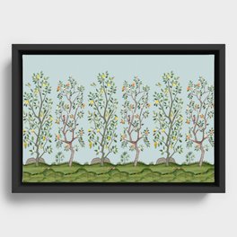 Chinoiserie Citrus Grove Mural Multicolor Framed Canvas