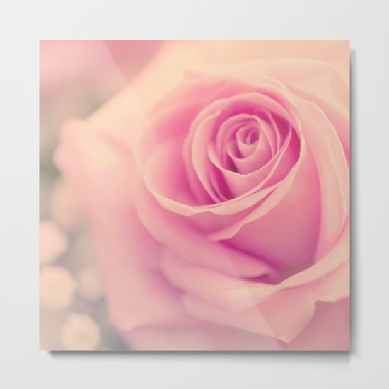 Vintage roses flowers floral - Pink rose flower bunch #Society6 Metal Print