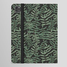 Ash - Green ash leaves on a black background iPad Folio Case