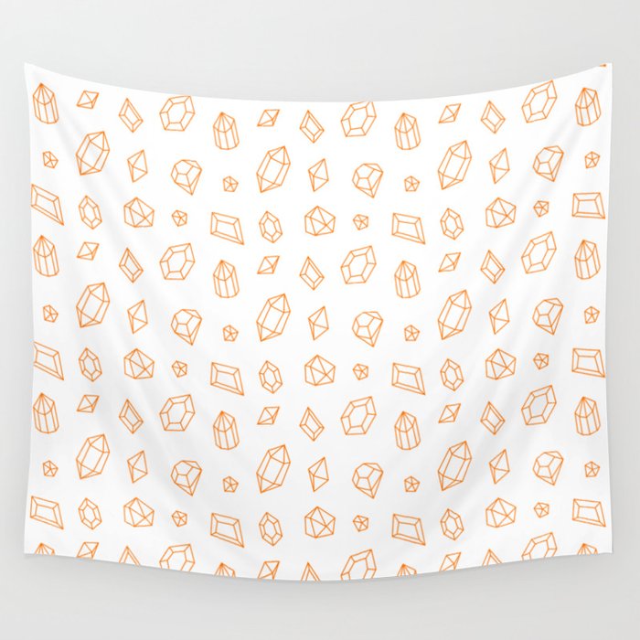 Orange Gems Pattern Wall Tapestry