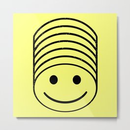 SMIIIIIIILE Metal Print | Yellow, Happy, Minimalism, Emojis, 3D, Graphicdesign, Curated, Isometric, Emoji, Iconic 