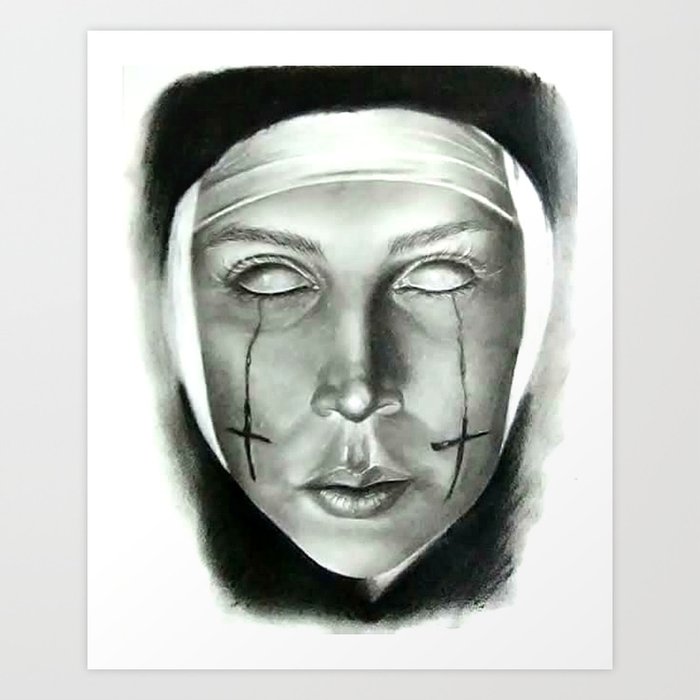 Evil Nun Art Print by StarArt Gonzalez | Society6