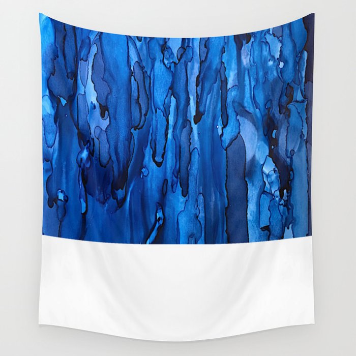 Blue Rain Wall Tapestry