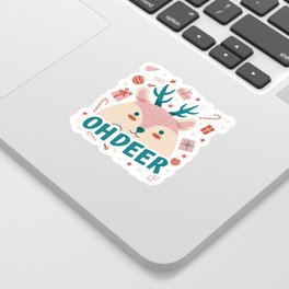 Oh! Deer Christmas | Modern Yodha | Sticker