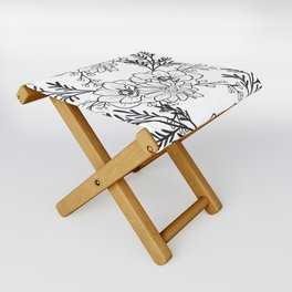 Floral Abstract Line Art  Folding Stool