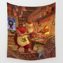 Santa's North Pole Bakery Wall Tapestry