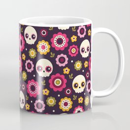 Mexican Sugar Skull Floral Pattern Coffee Mug