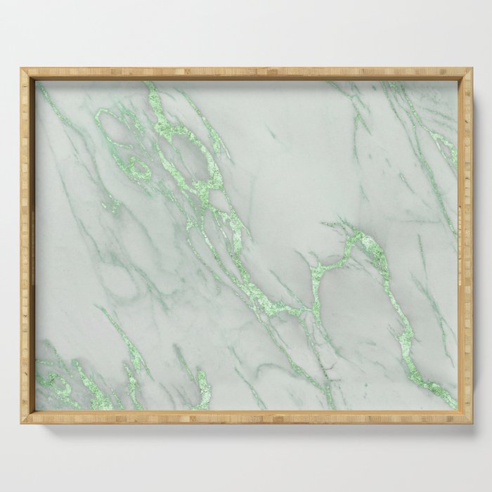 Marble Love Green Metallic Serving Tray