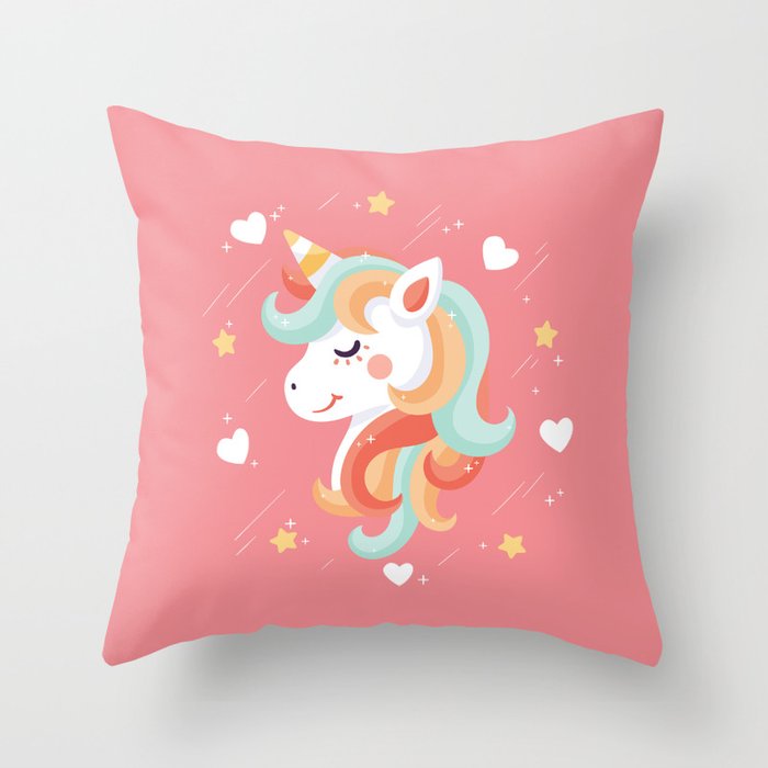 Cutest Unicorn Ever - Pink Throw Pillow