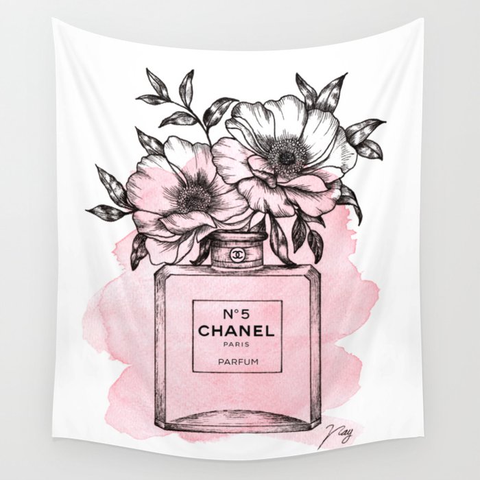 Floral Fragrance Pink Wall Tapestry