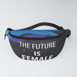 The Future is Female starry sky lettering with blue hands Fanny Pack