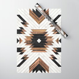 Urban Tribal Pattern No.5 - Aztec - Concrete and Wood Wrapping Paper