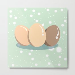 Eggs Metal Print | Chicken, Chick, Animal, Food, Boiled, Cook, Bird, Eggs, Cartoon, Design 