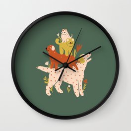 Tower of Dogs Wall Clock