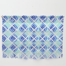 Hand Drawn Watercolor Diamond Argyle Pattern Wall Hanging