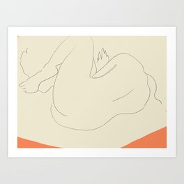 Sleeping nude drawing Art Print