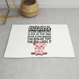 Civil Engineer Sarcastic Sarcasm Pig Piglets Rug