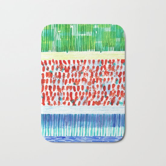 Joyful Stacked Patterns in High Format Bath Mat