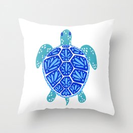 Sea Turtle – Blue Palette Throw Pillow