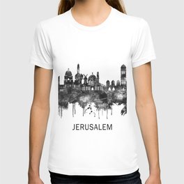 Jerusalem Israel Skyline BW T-shirt