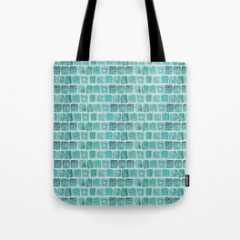 Green Watercolour Squares in a Pattern Tote Bag
