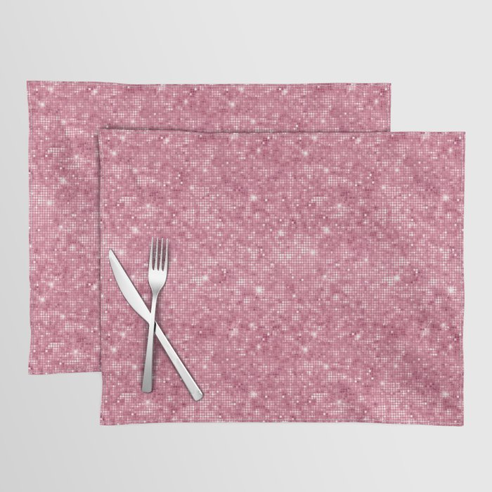 Luxury Pink Sparkly Sequin Pattern Placemat