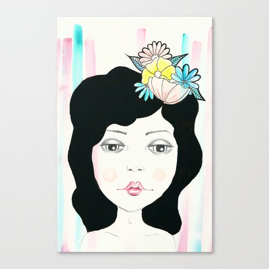 Black Haired Beauty Canvas Print