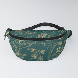 Ursula Floral in Emerald and Gold Fanny Pack