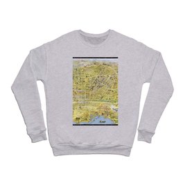 Map of Los Angeles - California - 1932 vintage pictorial map Crewneck Sweatshirt