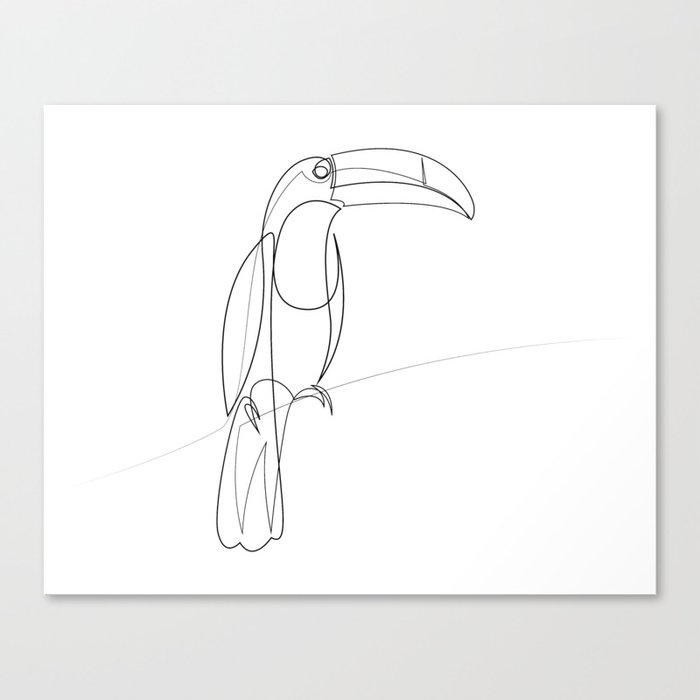 rostrum - one line toucan Canvas Print