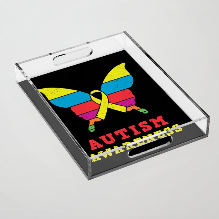 Autism Awareness Butterfly Acrylic Tray