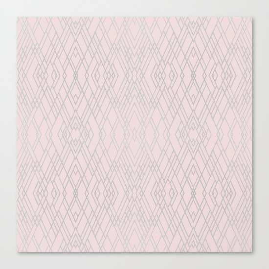 Art Deco Pink and Silver Canvas Print