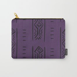 Mud Cloth Mercy Purple and Black Pattern   Carry-All Pouch | Africa, Native, Digital, Ethnic, Bohemian, Pattern, Drawing, Goemetric, Global, Tribal 